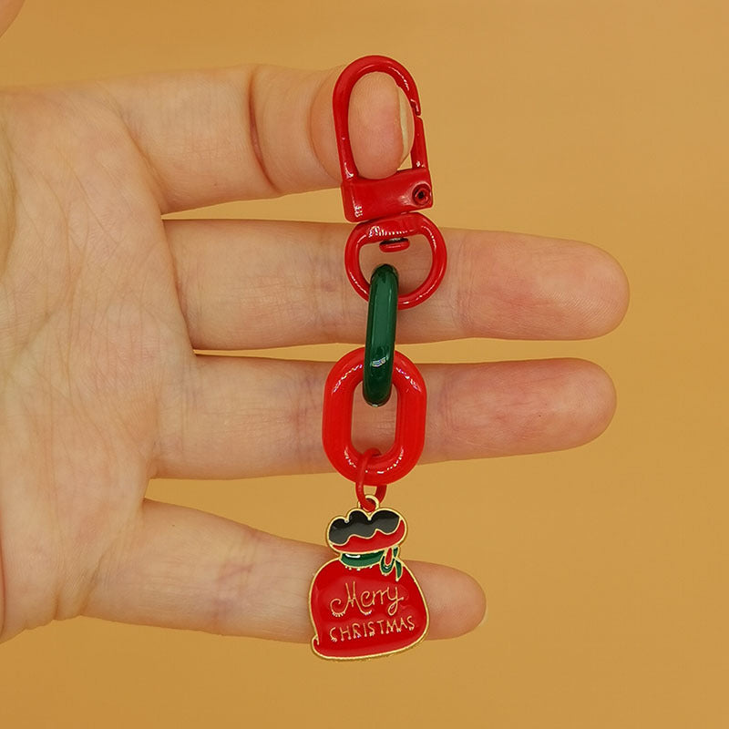 Wholesale Christmas Alloy Santa Claus Snowflake Elk Tree Keychain